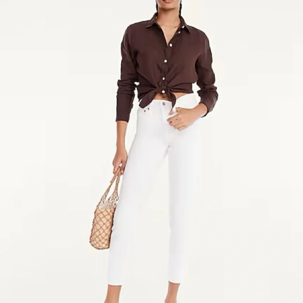 J. Crew 9” mid-rise toothpick jean in white Sz 29 stretch ankle length skinny